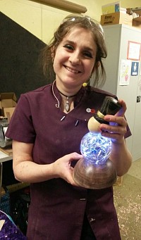 Emma with Illuminated Snow Man